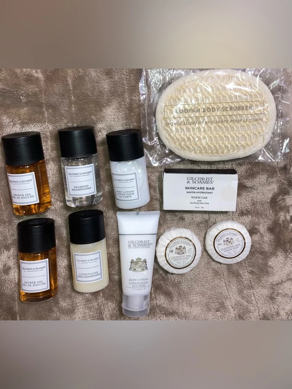 10 Piece Gilchrist & Soames Hotel Travel Size Toiletry Set